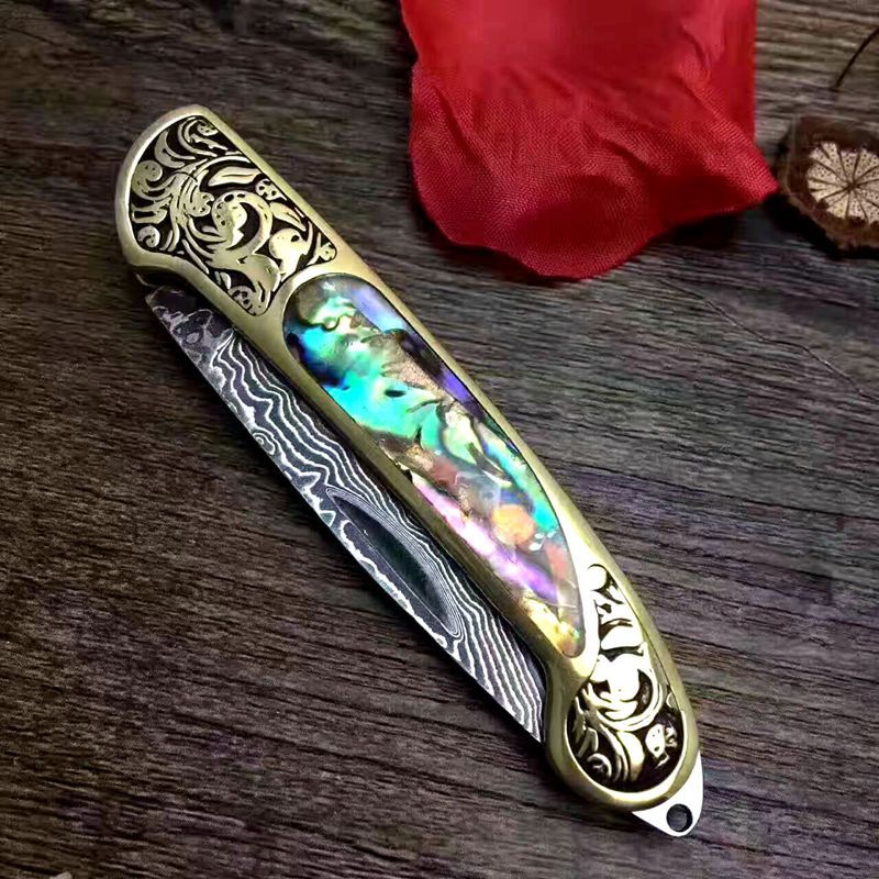 Camping Hunting Folding Survival Combat Knife Natural Shell: The Ultimate Companion for Outdoor Adventures